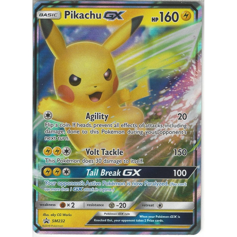 SM232 Pikachu GX | Black Star Promo Card | Holo Rare - Recaptured LTD SM232 Pikachu GX | Black Star Promo Card | Holo Rare - Recaptured LTD