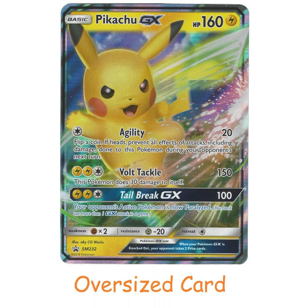 Pokemon Trading Card Game SM232 Pikachu GX | Jumbo Oversized Black Star Promo Card | Holo Rare