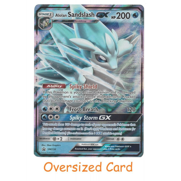Pokemon Trading Card Game SM236 Alolan Sandslash GX | Jumbo Oversized Black Star Promo | Holo Rare