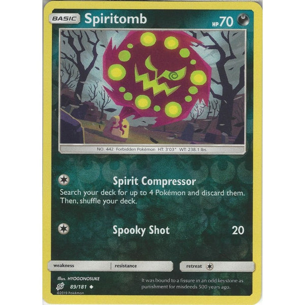 Spiritomb - 89/181 - Uncommon Reverse Holo Card - SM09 Team Up