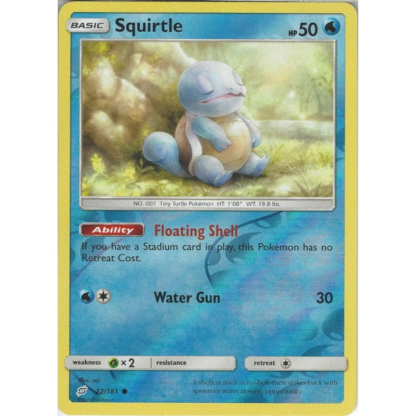 Squirtle - 22/181 - Common Reverse Holo Card - SM09 Team Up