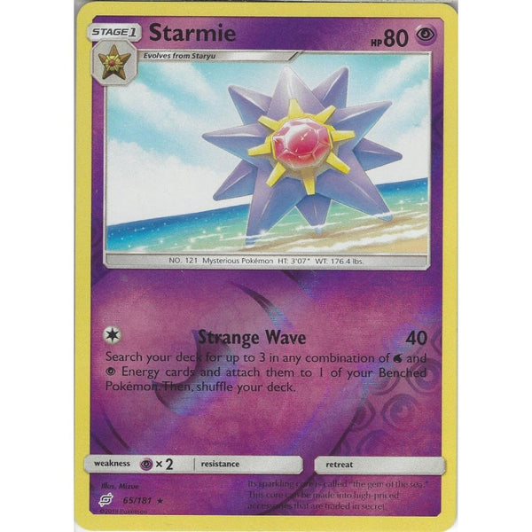 Starmie - 65/181 - Rare Reverse Holo Card - SM09 Team Up