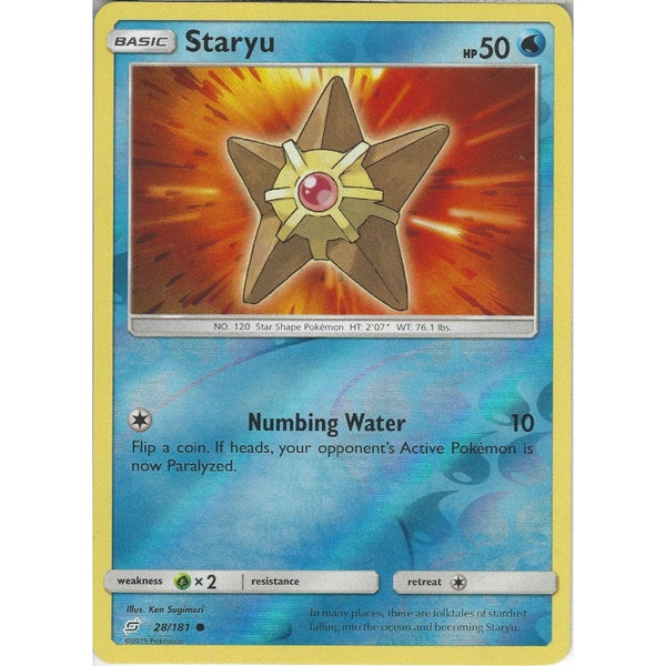 Staryu - 28/181 - Common Reverse Holo Card - SM09 Team Up
