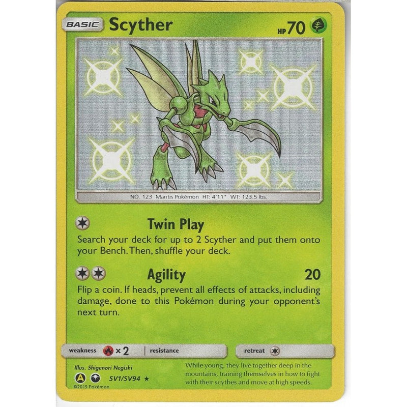most valuable hidden fates pokemon cards SV1/SV94 Scyther | Rare Holo Card | Hidden Fates Shiny Vault