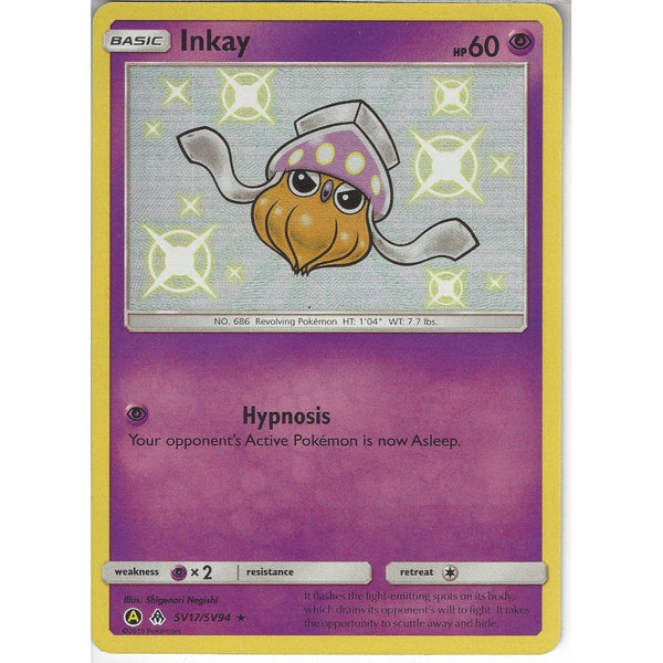 Pokemon Trading Card Game SV17/SV94 Inkay | Rare Holo Card | Hidden Fates Shiny Vault
