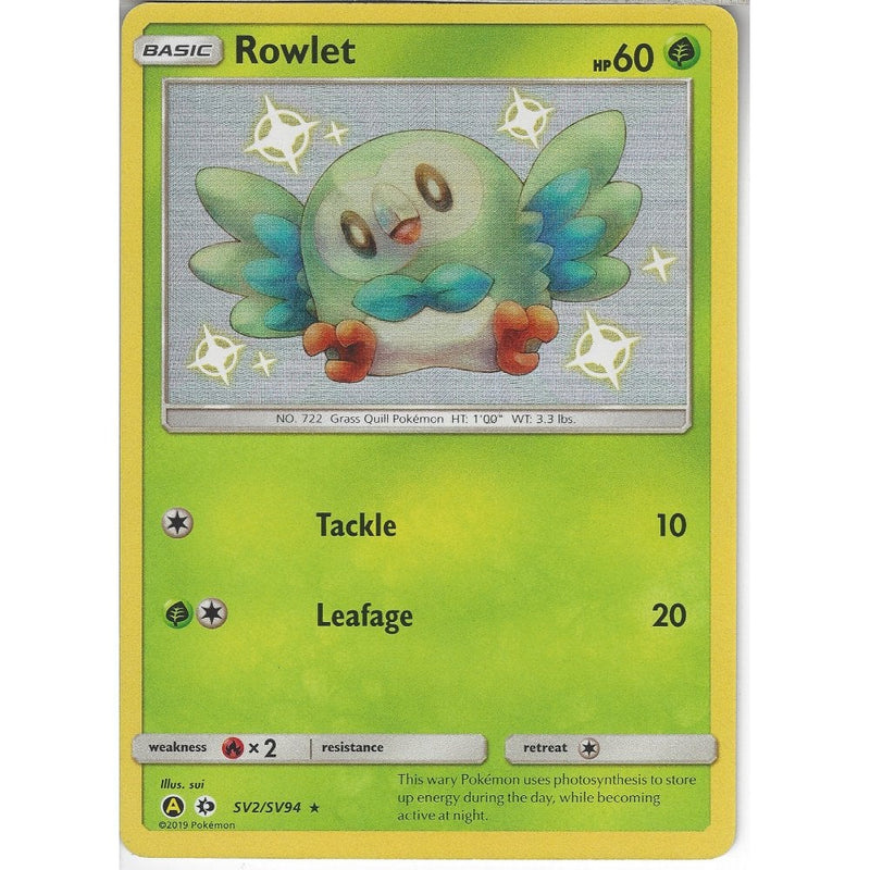 SV2/SV94 Rowlet | Rare Holo Card | Hidden Fates Shiny Vault - Recaptured LTD SV2/SV94 Rowlet | Rare Holo Card | Hidden Fates Shiny Vault - Recaptured LTD