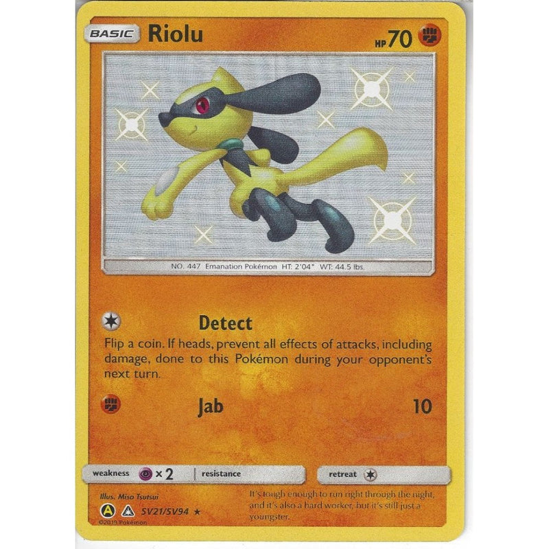 SV21/SV94 Riolu | Rare Holo Card | Hidden Fates Shiny Vault