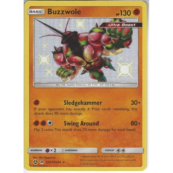 Pokemon Trading Card Game SV24/SV94 Buzzwole | Rare Holo Card | Hidden Fates Shiny Vault