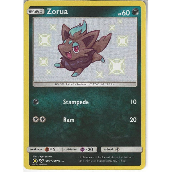 Pokemon Trading Card Game SV25/SV94 Zorua | Rare Holo Card | Hidden Fates Shiny Vault