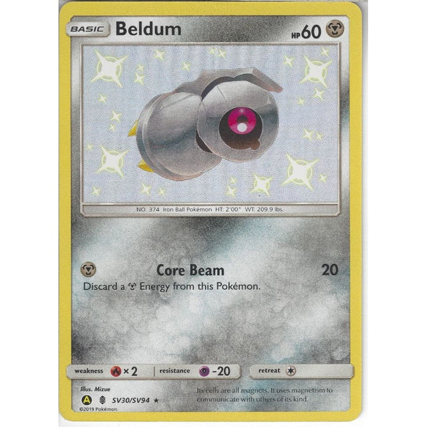 Pokemon Trading Card Game SV30/SV94 Beldum | Rare Holo Card | Hidden Fates Shiny Vault