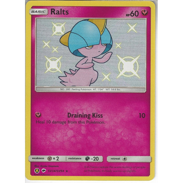 Pokemon Trading Card Game SV34/SV94 Ralts | Rare Holo Card | Hidden Fates Shiny Vault