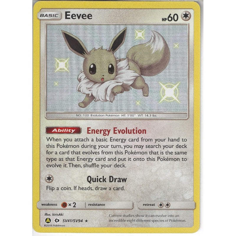 SV41/SV94 Eevee | Rare Holo Card | Hidden Fates Shiny Vault - Recaptured LTD SV41/SV94 Eevee | Rare Holo Card | Hidden Fates Shiny Vault - Recaptured LTD