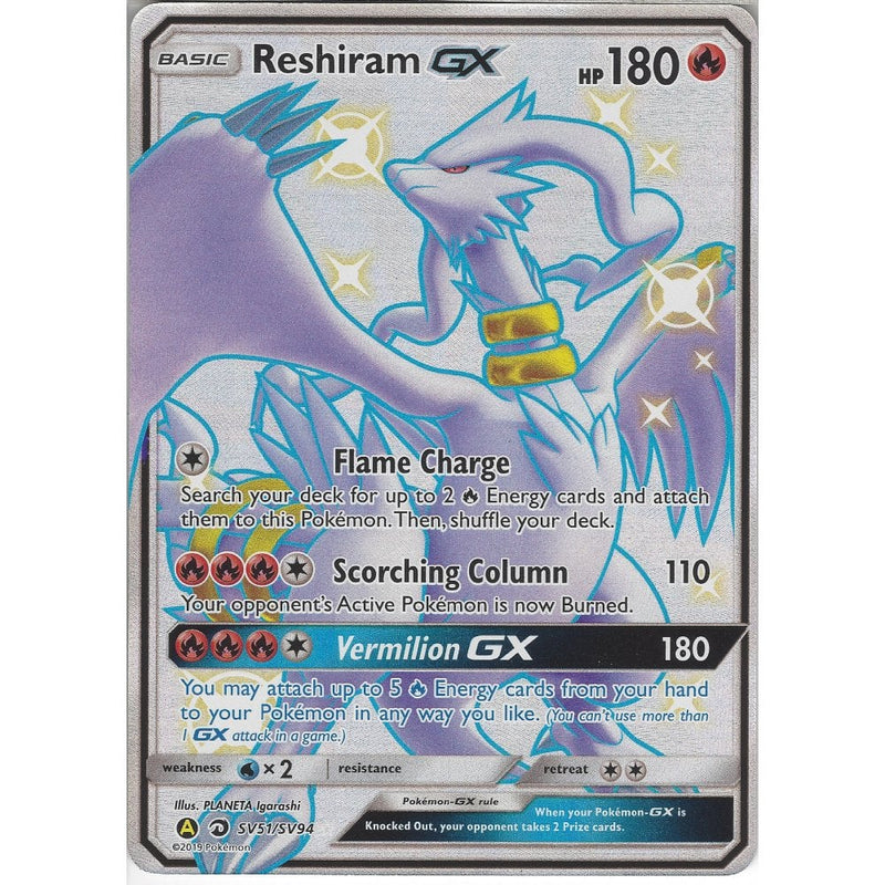SV51/SV94 Reshiram GX | Rare Ultra Card | Hidden Fates Shiny Vault - Recaptured LTD SV51/SV94 Reshiram GX | Rare Ultra Card | Hidden Fates Shiny Vault - Recaptured LTD