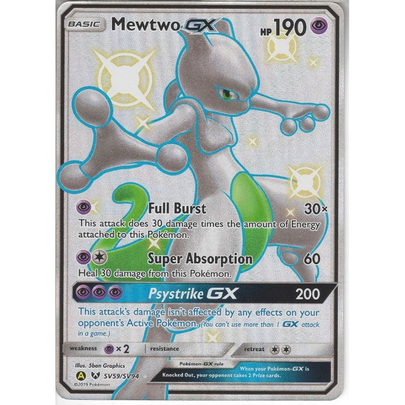 SV59/SV94 Mewtwo GX | Rare Ultra Card | Hidden Fates Shiny Vault - Recaptured LTD SV59/SV94 Mewtwo GX | Rare Ultra Card | Hidden Fates Shiny Vault - Recaptured LTD