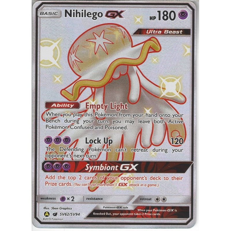 SV62/SV94 Nihilego GX | Rare Ultra Card | Hidden Fates Shiny Vault