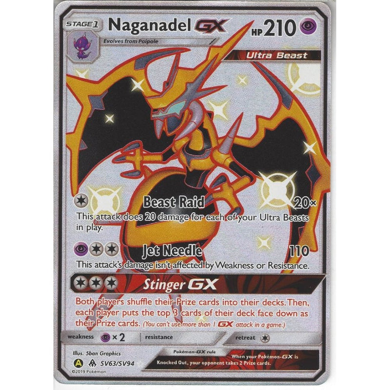 naganadel pokemon card SV63/SV94 Naganadel GX | Rare Ultra Card | Hidden Fates Shiny Vault