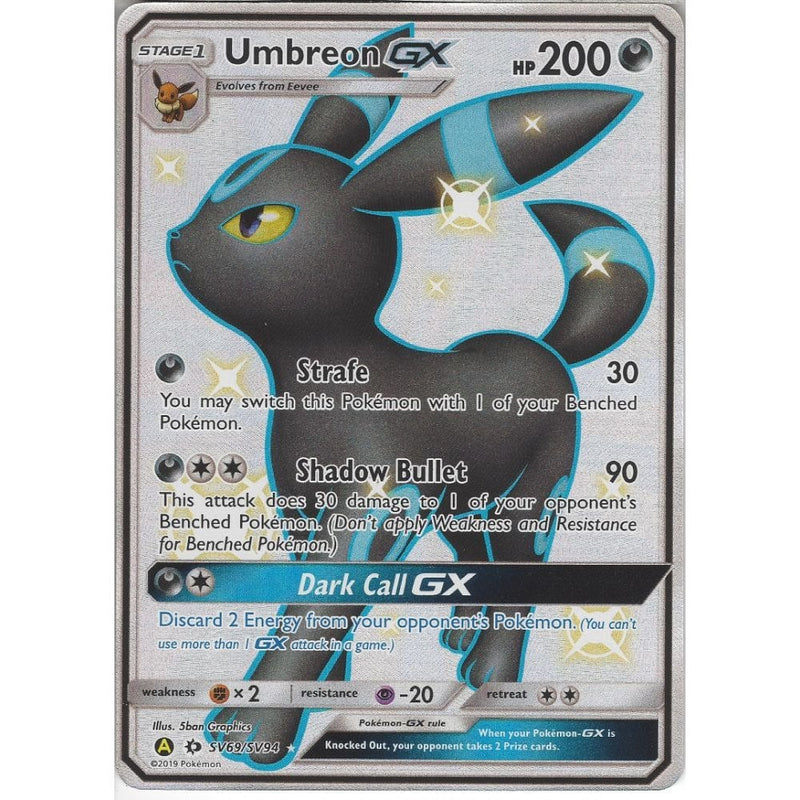SV69/SV94 Umbreon GX | Rare Ultra Card | Hidden Fates Shiny Vault - Recaptured LTD SV69/SV94 Umbreon GX | Rare Ultra Card | Hidden Fates Shiny Vault - Recaptured LTD
