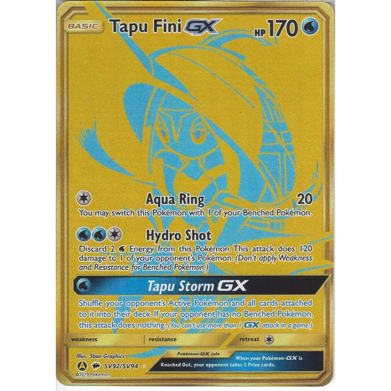 SV92/SV94 Tapu Fini GX | Secret Rare Card | Hidden Fates Shiny Vault - Recaptured LTD SV92/SV94 Tapu Fini GX | Secret Rare Card | Hidden Fates Shiny Vault - Recaptured LTD