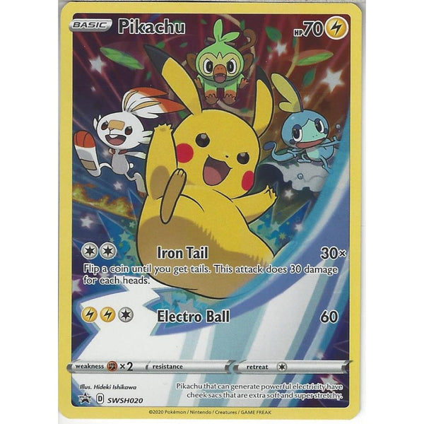 Pokemon Trading Card Game SWSH020 Pikachu | Black Star Promo Card | Holo Rare