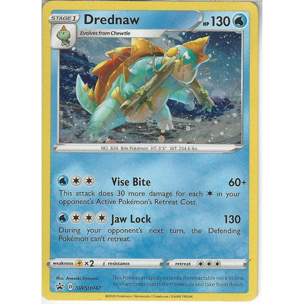 Pokemon Trading Card Game SWSH047 Drednaw | Black Star Promo Card | Holo Rare