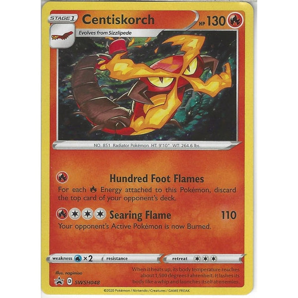 Pokemon Trading Card Game SWSH048 Centiskorch | Black Star Promo Card | Holo Rare