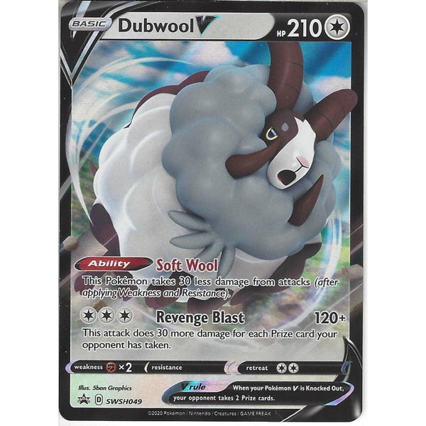 Pokemon Trading Card Game SWSH049 Dubwool V | Black Star Promo Card | Holo Rare