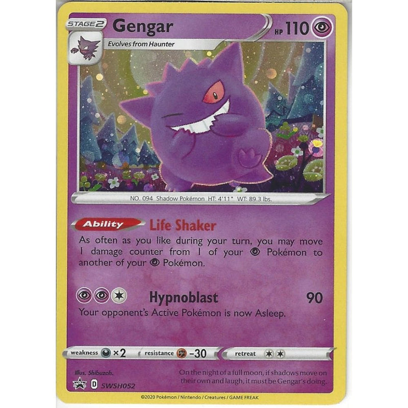 SWSH052 Gengar | Black Star Promo Card | Holo Rare - Recaptured LTD SWSH052 Gengar | Black Star Promo Card | Holo Rare - Recaptured LTD