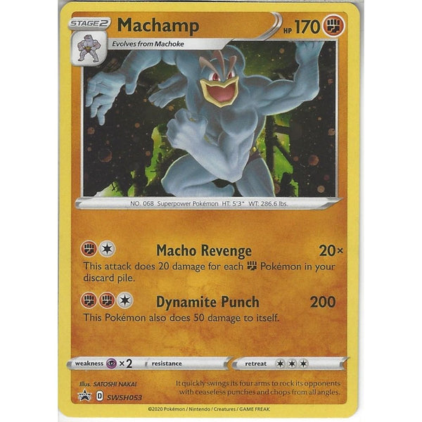Pokemon Trading Card Game SWSH053 Machamp | Black Star Promo Card | Holo Rare