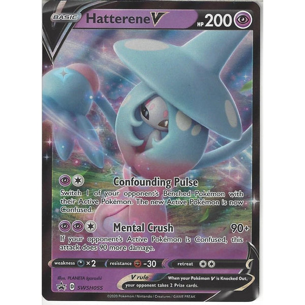 Pokemon Trading Card Game SWSH055 Hatterene V | Black Star Promo Card | Holo Rare