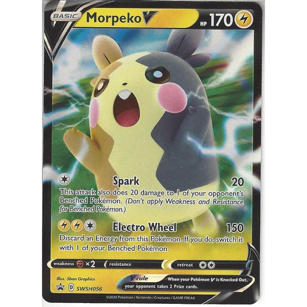 Pokemon Trading Card Game SWSH056 Morpeko V | Black Star Promo Card | Holo Rare