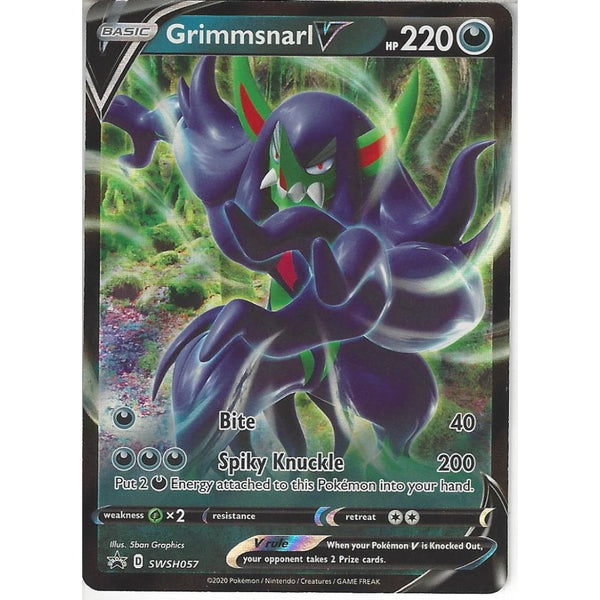 Pokemon Trading Card Game SWSH057 Grimmsnarl V | Black Star Promo Card | Holo Rare