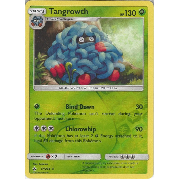 Pokemon Trading Card Game Tangrowth - 17/214 - Rare Reverse Holo Card - SM10 Unbroken Bonds