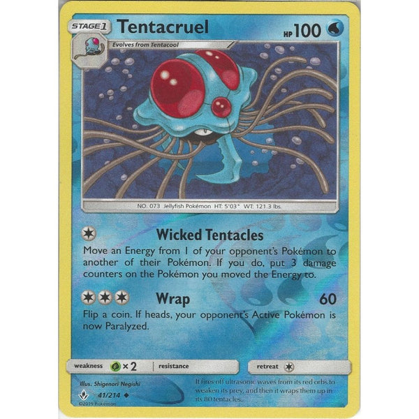 Pokemon Trading Card Game Tentacruel - 41/214 - Uncommon Reverse Holo Card - SM10 Unbroken Bonds