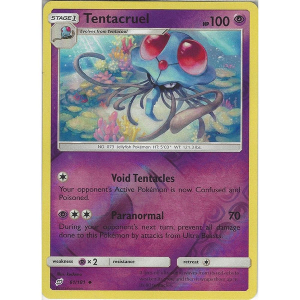 Tentacruel - 61/181 - Uncommon Reverse Holo Card - SM09 Team Up