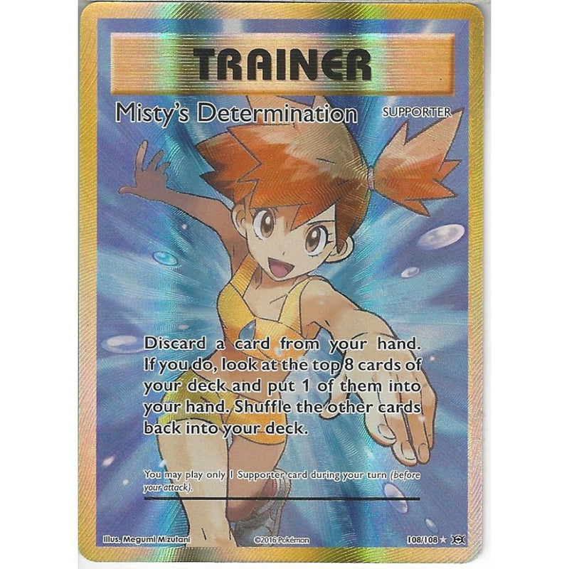 2016 pokemon trainer card Trainer Misty'S Determination 108/108 | Rare Ultra Card | XY Evolution