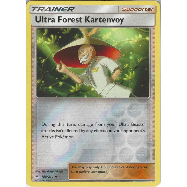 Pokemon Trading Card Game Ultra Forest Kartenvoy - 188/214 - Uncommon Reverse Holo Card - SM10 Unbroken Bonds