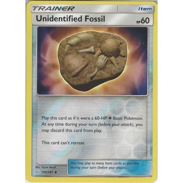 Unidentified Fossil - 155/181 - Uncommon Reverse Holo Card - SM09 Team Up