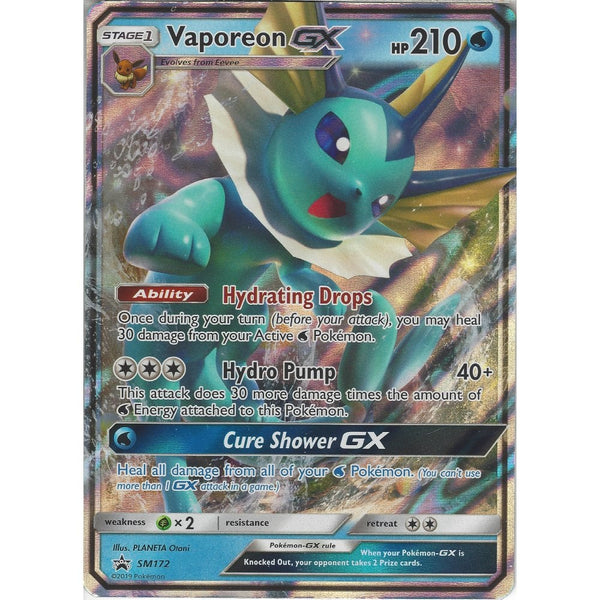 Pokemon Trading Card Game Vaporeon GX - SM172 - Rare Holo GX Promo Card