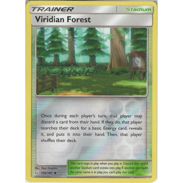 Viridian Forest - 156/181 - Uncommon Reverse Holo Card - SM09 Team Up
