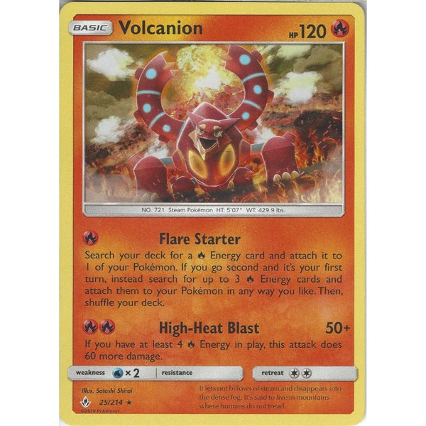 Pokemon Trading Card Game Volcanion - 25/214 - Rare Holo Card - SM10 Unbroken Bonds