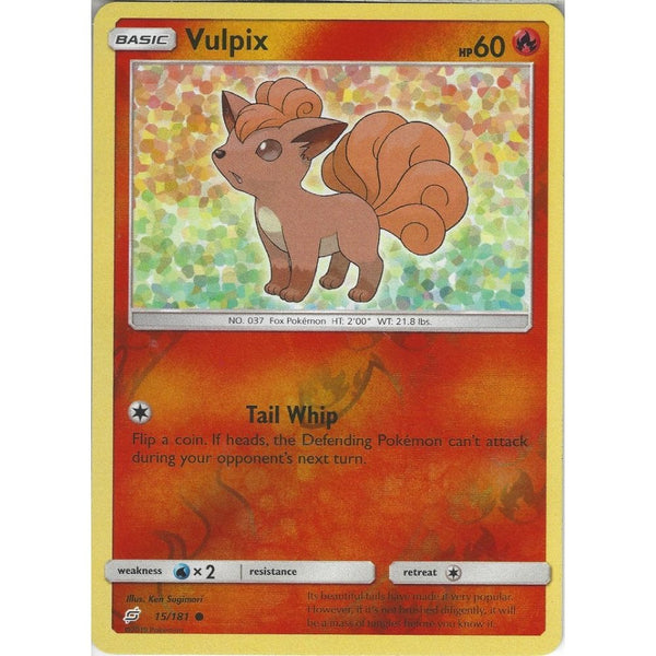 Vulpix - 15/181 - Common Reverse Holo Card - SM09 Team Up