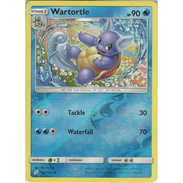 Wartortle - 24/181 - Uncommon Reverse Holo Card - SM09 Team Up