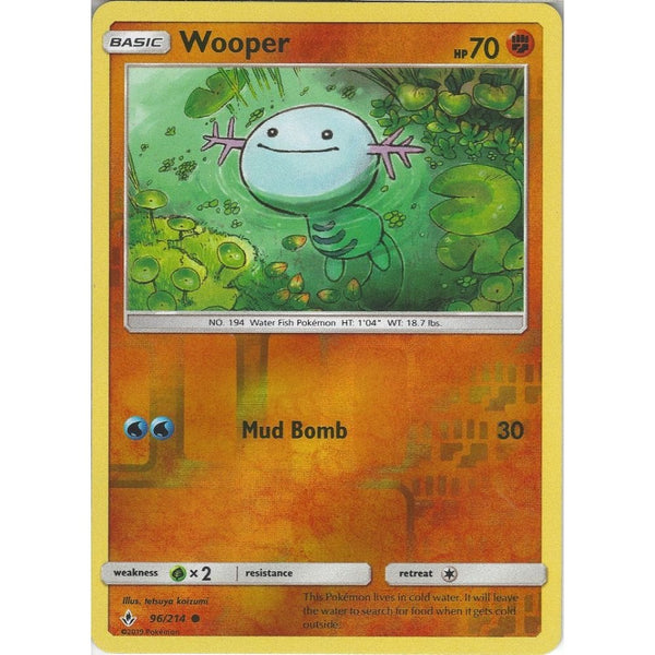 Pokemon Trading Card Game Wooper - 96/214 - Common Reverse Holo Card - SM10 Unbroken Bonds