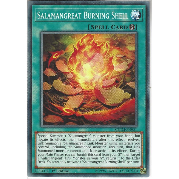 Yu-Gi-Oh! Trading Card Game CHIM-EN051 Salamangreat Burning Shell | 1st Edition | Common Card