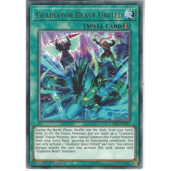 Yu-Gi-Oh! Trading Card Game CHIM-EN057 Gladiator Beast United | 1st Edition | Rare Card