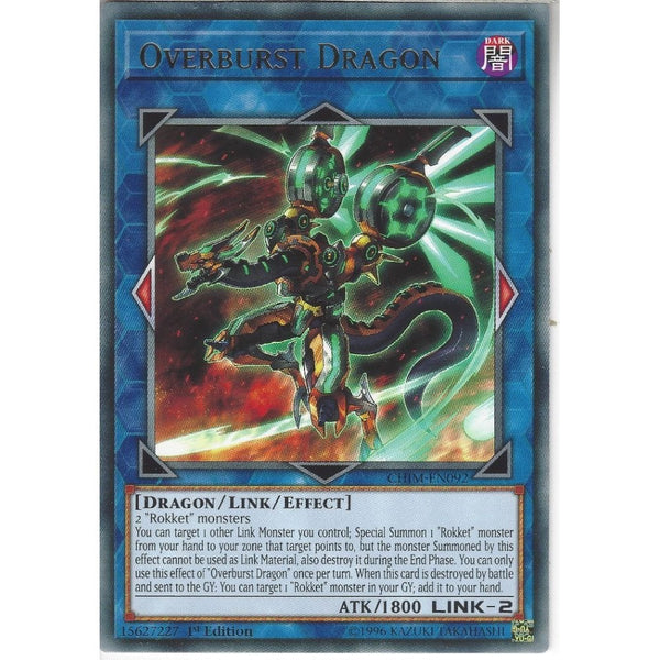 Yu-Gi-Oh! Trading Card Game CHIM-EN092 Overburst Dragon | 1st Edition | Rare Card