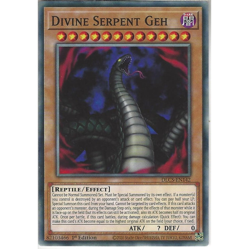 attack on titan yugioh cards DLCS-EN142 Divine Serpent Geh | 1st Edition | Common Card