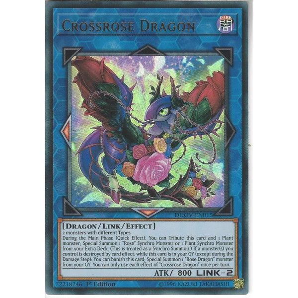 Yu-Gi-Oh! Trading Card Game DUOV-EN015 Crossrose Dragon | 1st Edition | Ultra Rare Card