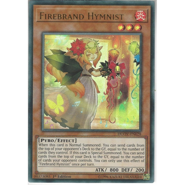 Yu-Gi-Oh! Trading Card Game DUOV-EN028 Firebrand Hymnist | 1st Edition | Ultra Rare Card