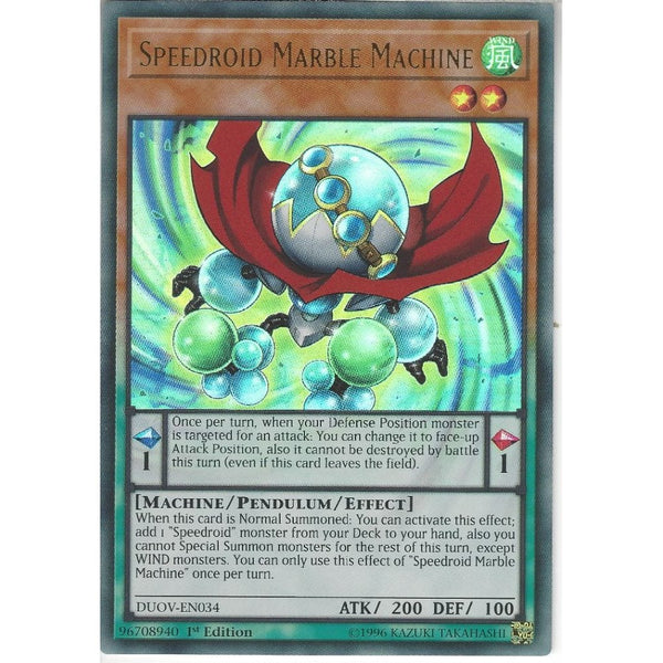 Yu-Gi-Oh! Trading Card Game DUOV-EN034 Speedroid Marble Machine | 1st Edition | Ultra Rare Card